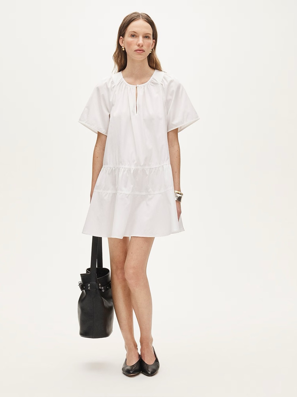 🆕 J. Crew Tiered popover dress in cotton poplin